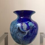 Vase Biot J M Operto verre multicouches vintage