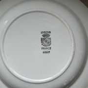 Antique hollow plate Digoin Sarreguemines Art Deco decoration in burgundy