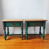 Pair of patinated bedside tables