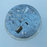 Round ceiling lamp, vintage molded glass globe