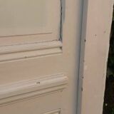 Porte 81,2x212 et cadre bâti de communication panneautée moulurée ancienne