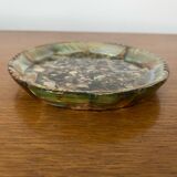 Ancien Vide Poche Dessous Bouteille Ormeau Résine Incrustée Vintage