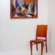 Abstract oil painting on canvas by gelper mon (belgium 1930)