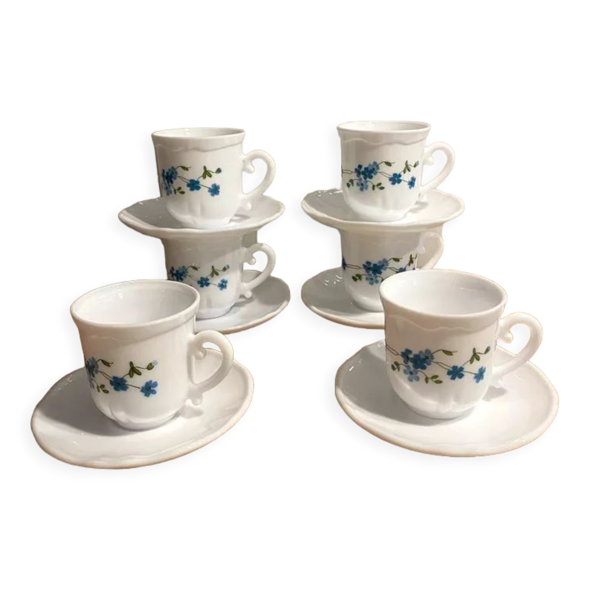 6 cups and under cups Arcopal forget-me-not