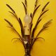 Pair of "wheat ear" gold metal sconces