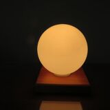 Scandinavian wood and white opaline 70s