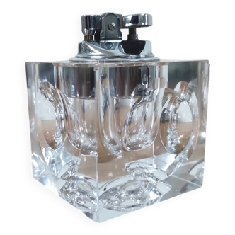 70s glass cube table lighter