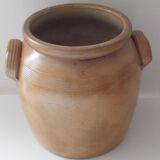 Vase pot en grès biche marron