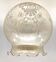 1970s Lampshade / Globe two mouths for suspension Decorated amber glass