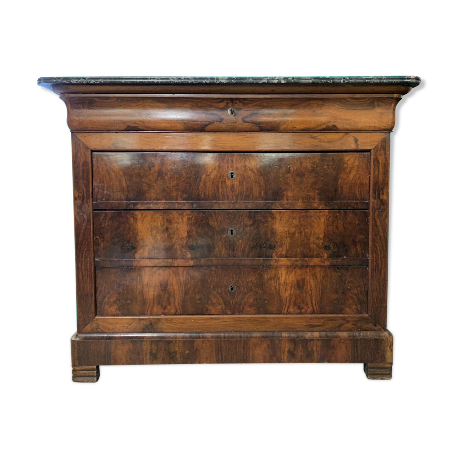 Commode of lady louis Philippe era in walnut bramble around 1830