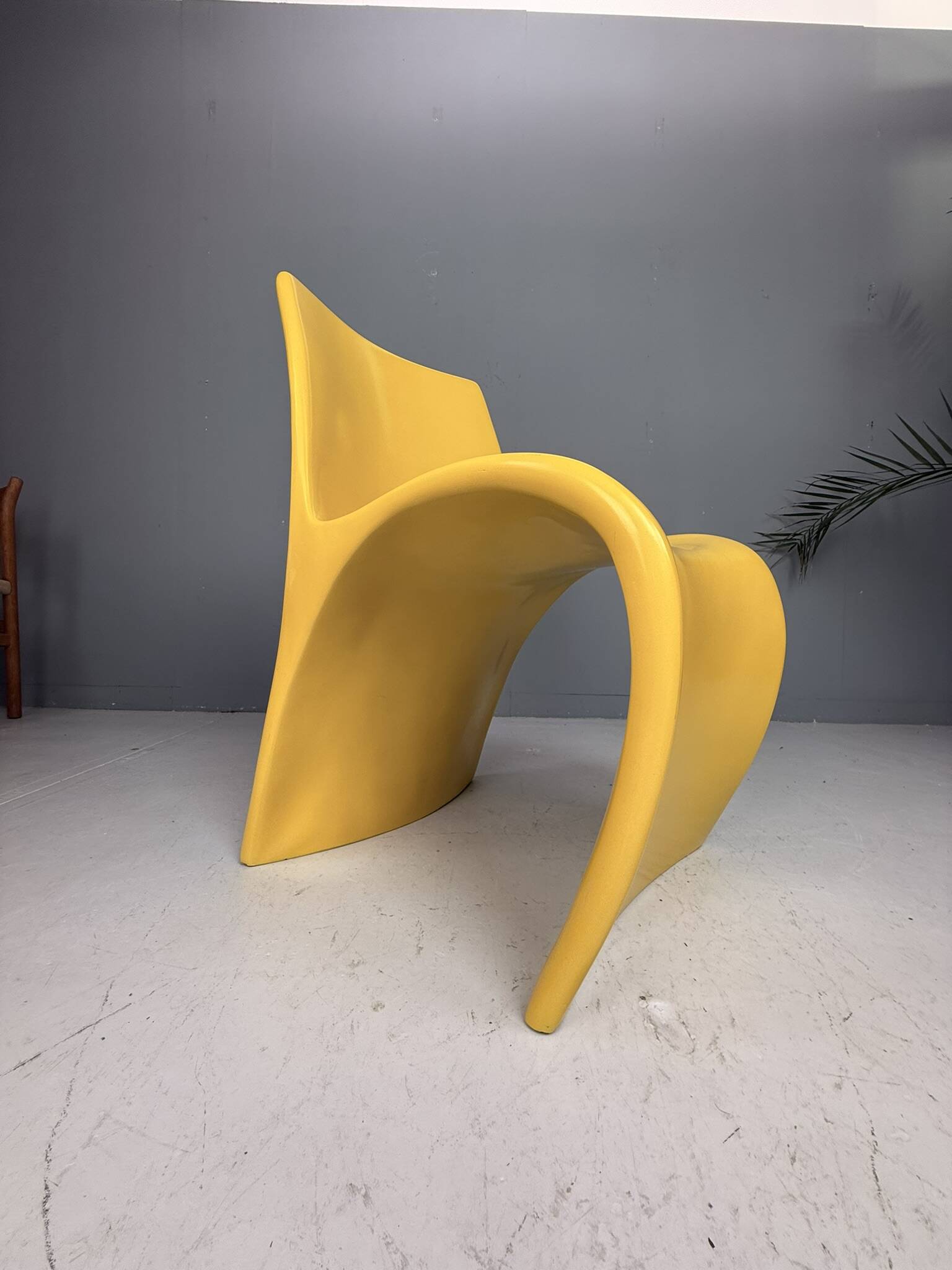Sculptural Molded Fiberglass Chair, Europe, 1970s
