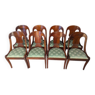 Set of 8 Empire mahogany gondola chairs