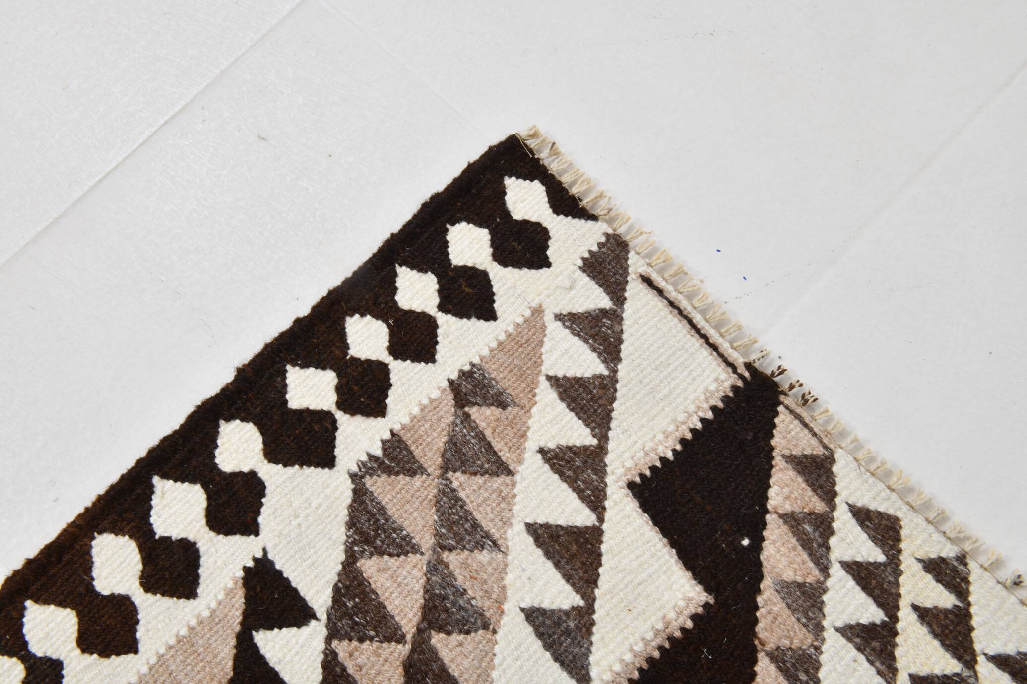 3x10 Brown Beige Persian Kilim Runner Rug, 97x324Cm