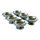 Set of 6 stainless steel ice cream bowls, wide base, Design, 1970 - 4.5 x 9 cm