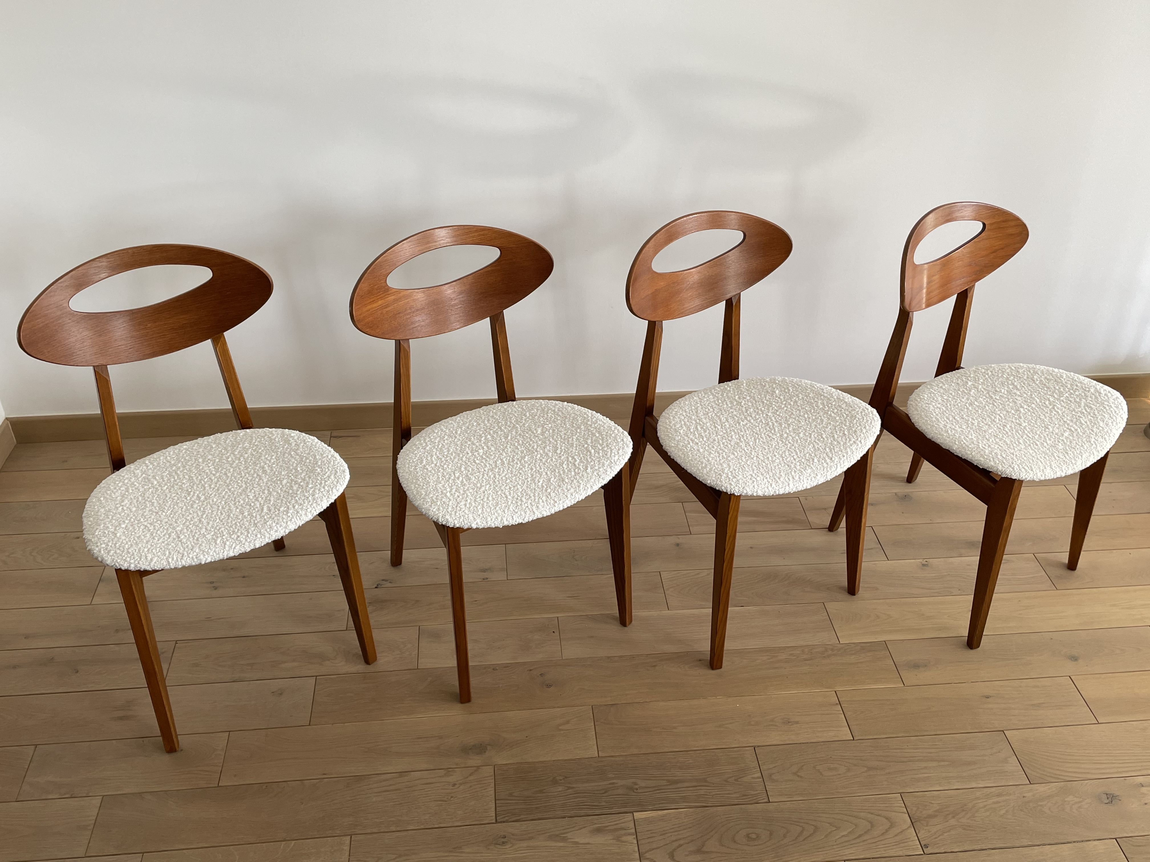 Lot 4 vintage chairs by Roger Landault for Sentou, France 1950