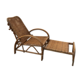 Wicker chaise longue
