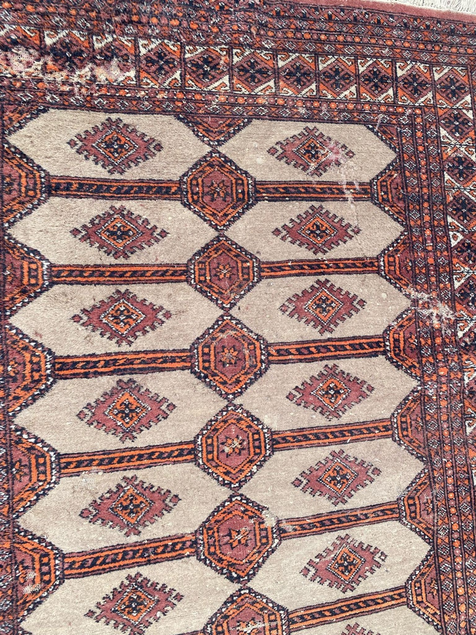 Tapis vintage pakistan dessins bokhara fait main 124x186 cm