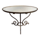 Table basse dorée avec plateau en miroir ancien