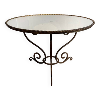 Gilded Coffee table with antique glass mirror top