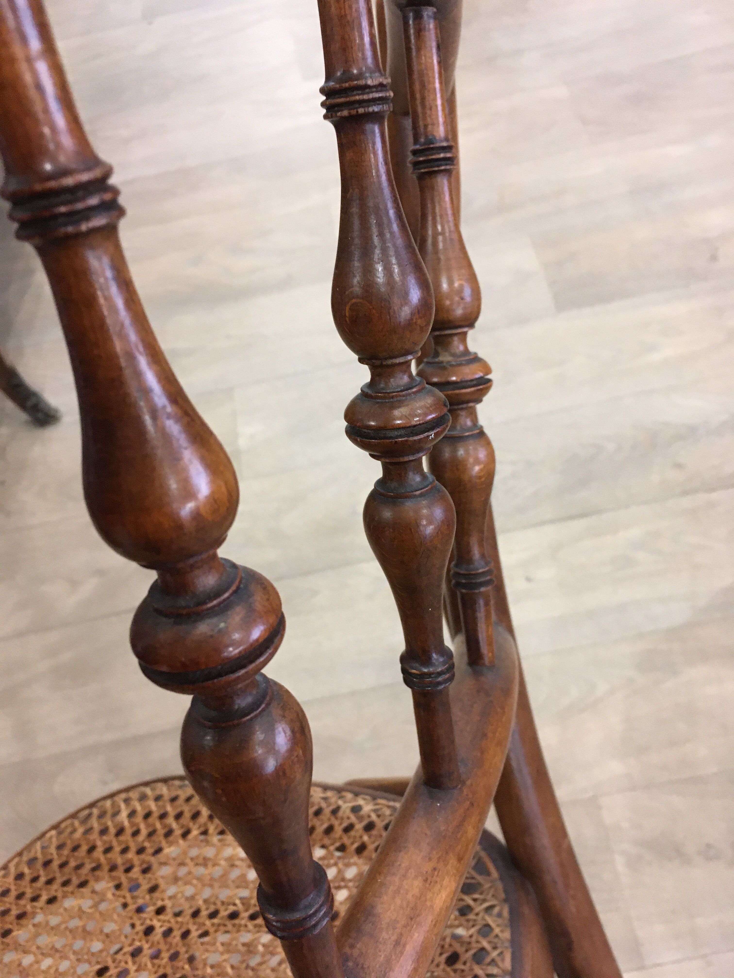 4 old wooden bistro chairs