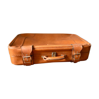 Valise souple simili cuir cognac