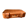 Soft suitcase imitation leather cognac