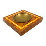 Cendriers en laiton et bois, briquet et boîte à cigares, italie 1970