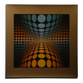 Kinetic silkscreen print by Victor Vasarely, original edition 1970, by du Gri