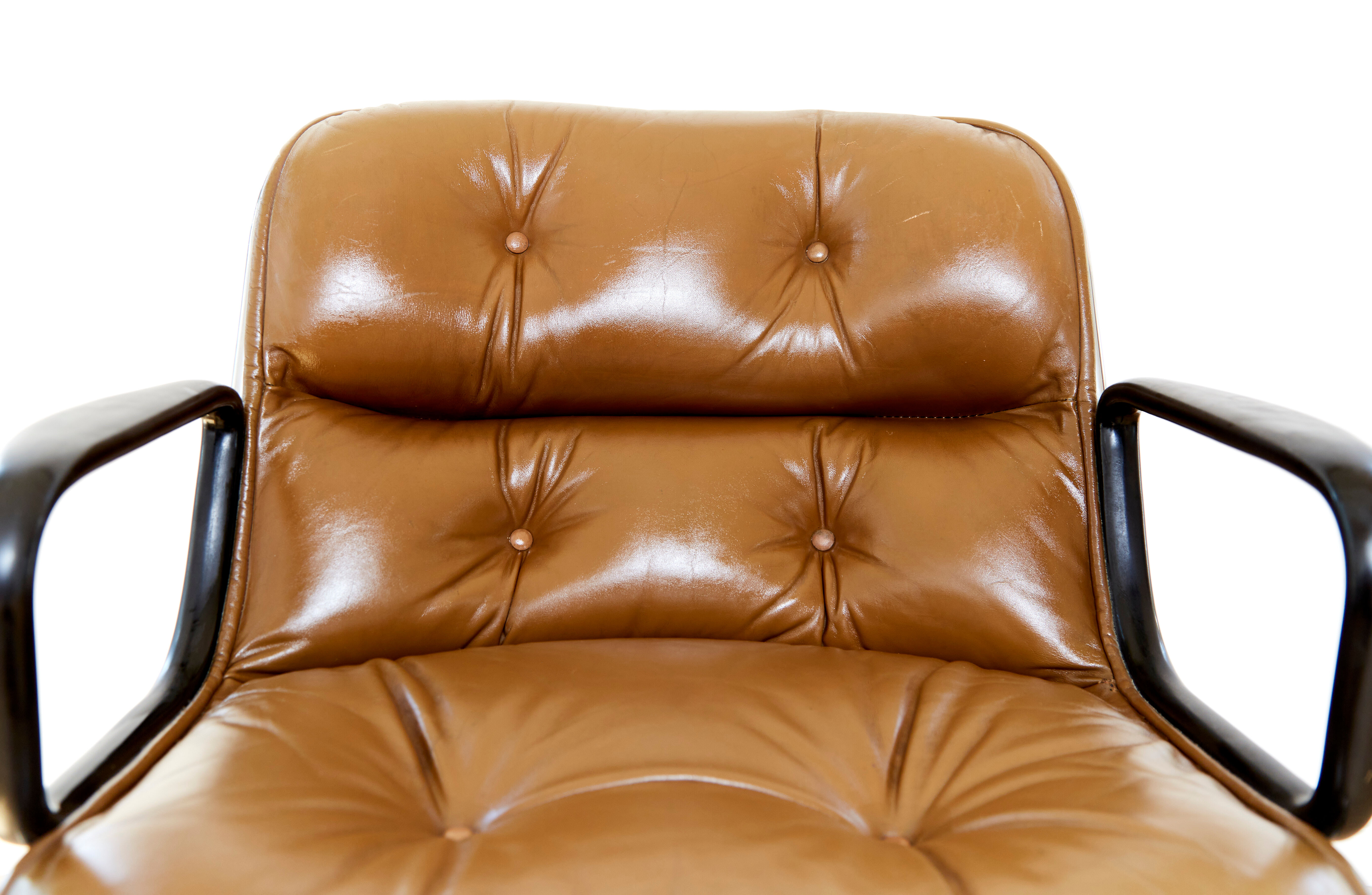 Charles Pollock Leather Executive Chair for Knoll International