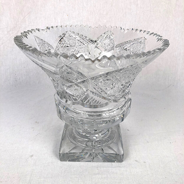 Cut on foot in cut crystal