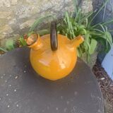 Gargoulette, Provençal jug in enamelled ceramic, vintage ochre color