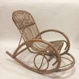 1960s rattan rocking chair