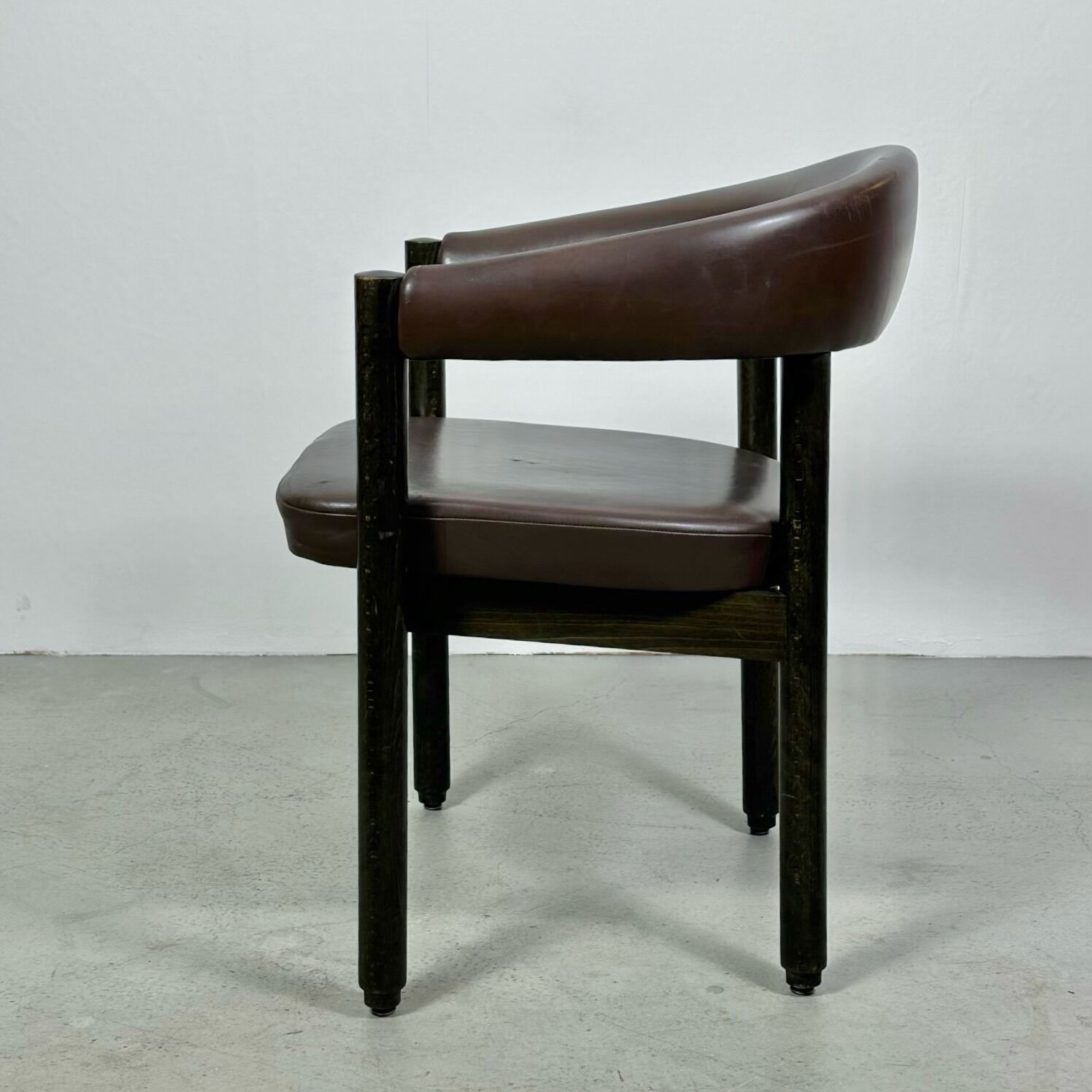 Italian Arm Chair Club Chair in Leather 1980s