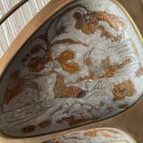 XL butterfly-shaped brass cloisonné trinket tray