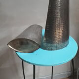 Silver metal vases reptile skin 1970