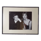 Framed silver photograph of Jane Birkin and Serge Gainsbourg