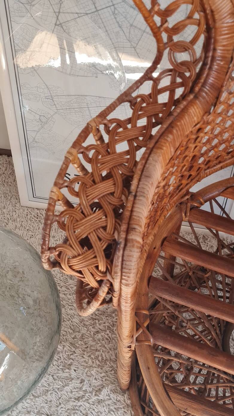 Emmanuelle chair Peacock vintage rattan