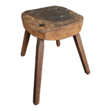 Antique stool oak plant table