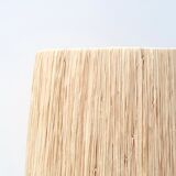 Signed ceramic lamp, raffia lampshade, 70s