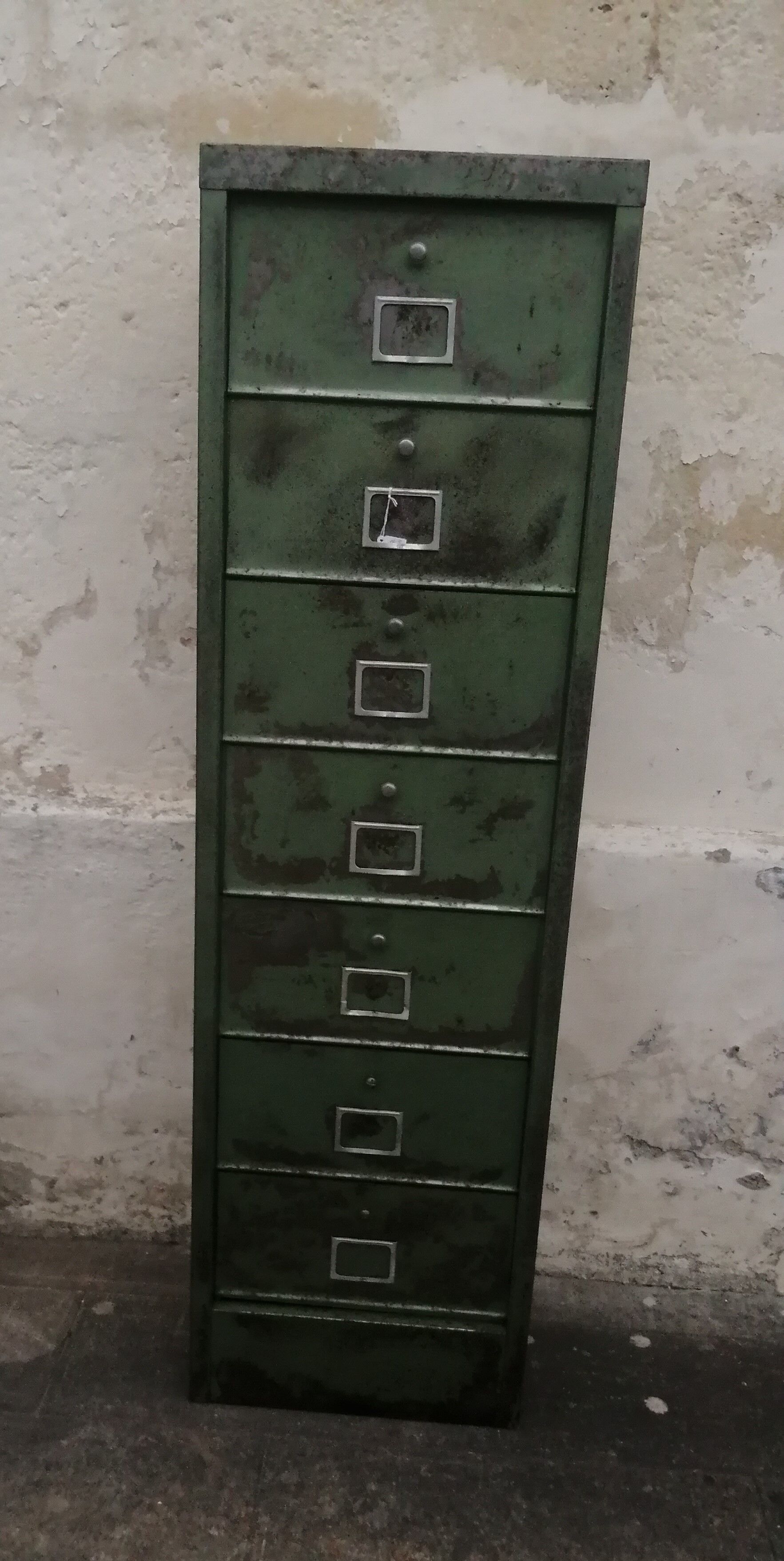 Antique metal cabinet with valves