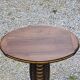 Art deco style pedestal table in beech and gold metal