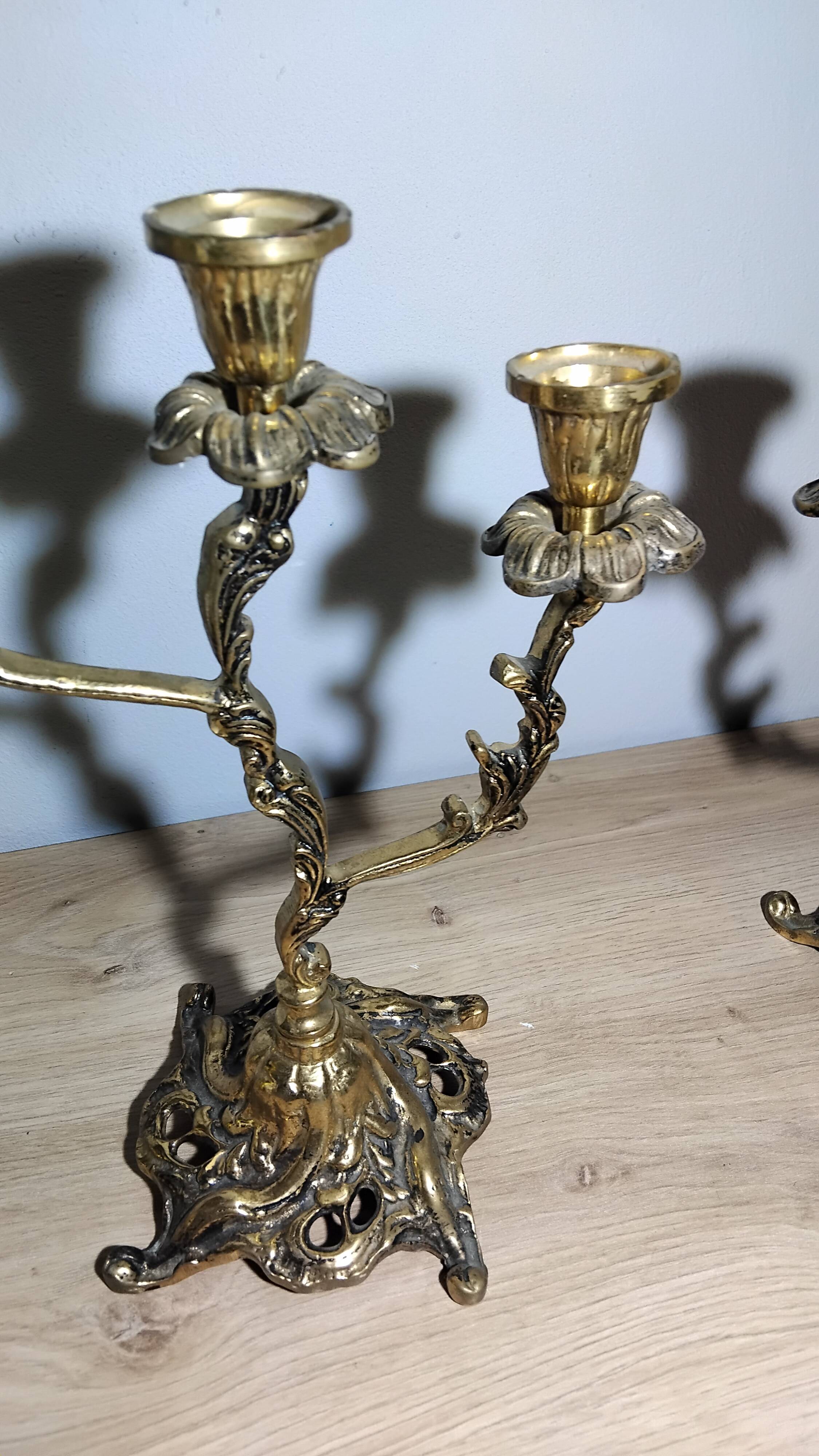 Pair of bronze candlesticks