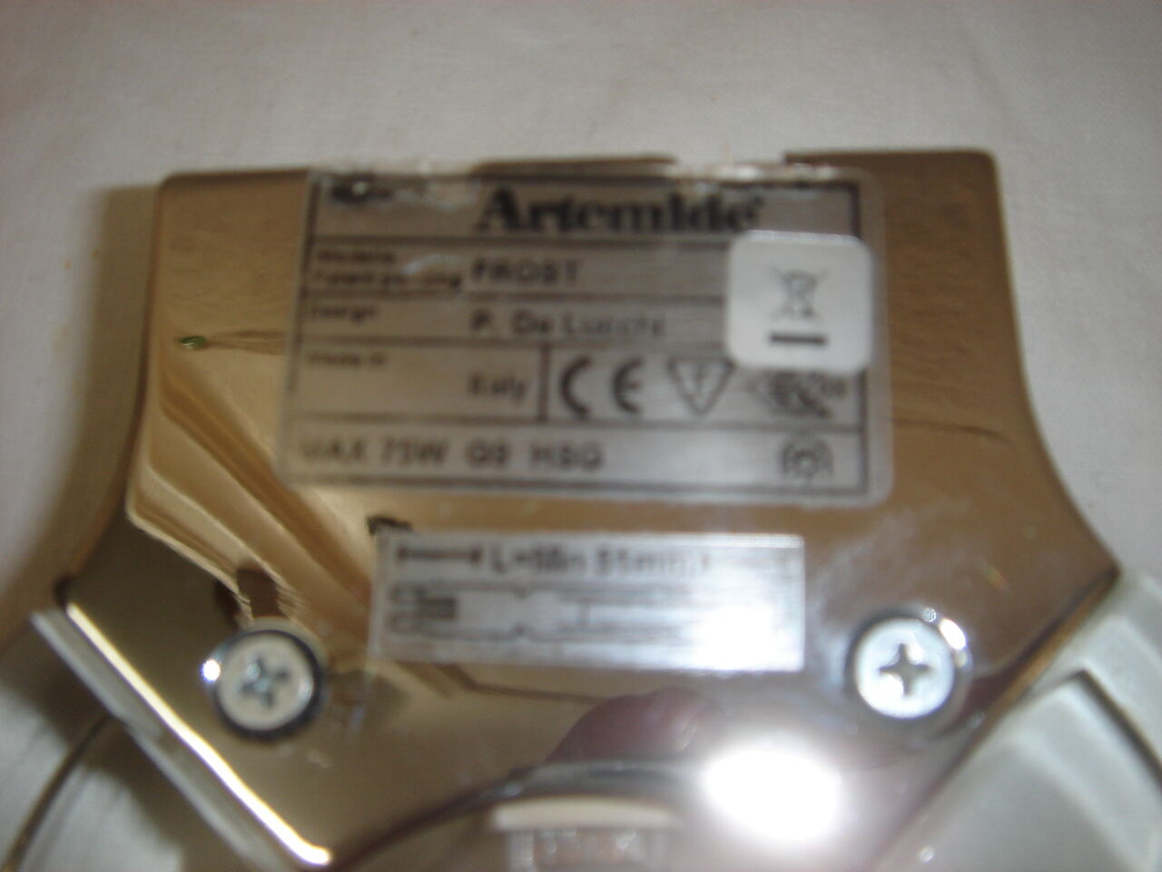 Frost sconce for Artemide designate P.De Lucchi