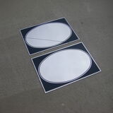 Pair of eglomised glass mirrors