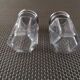 Pair of small crystal and silver metal salt shakers art deco period