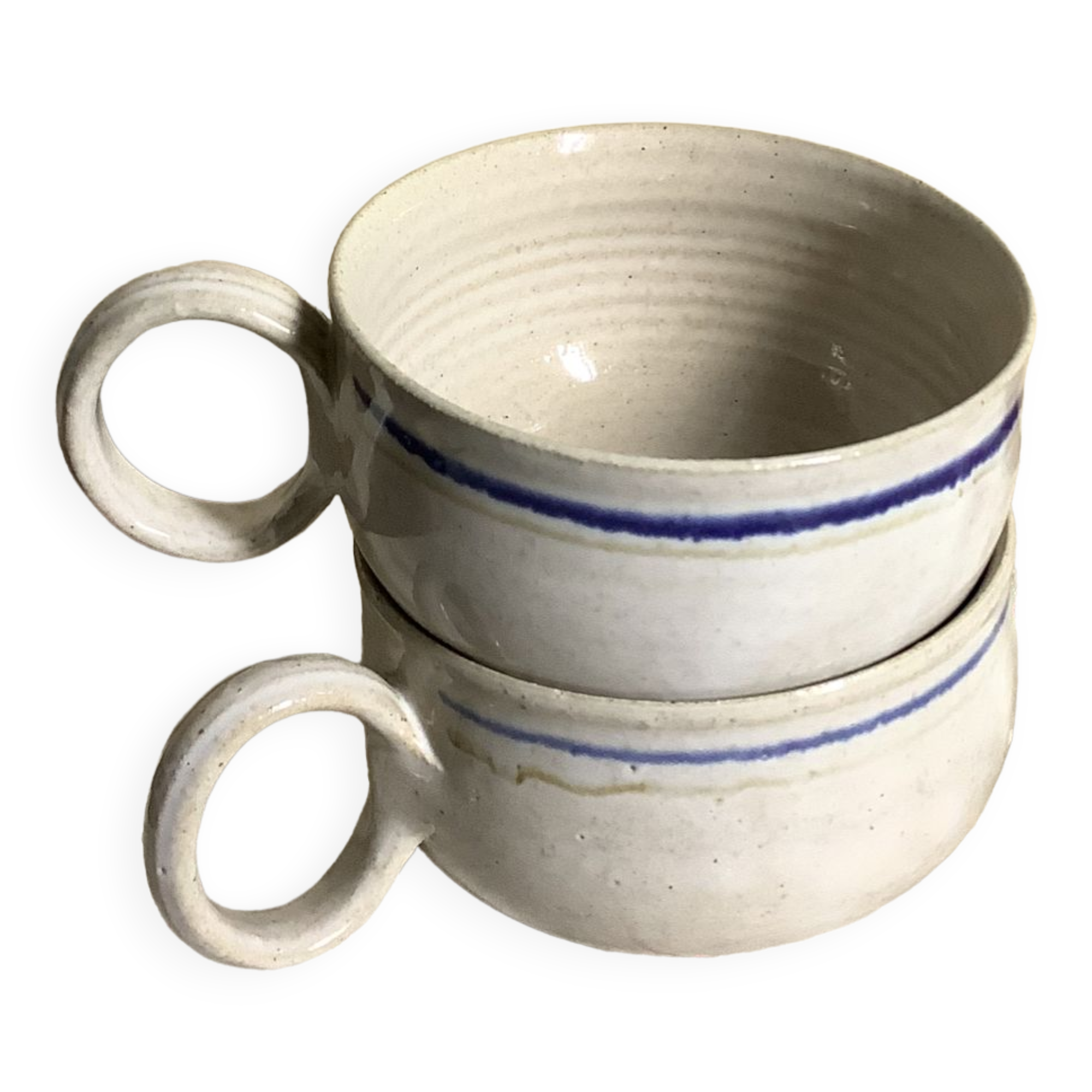 Set of 2 vintage stoneware cups