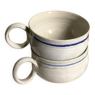 Lot de 2 tasses en grès vintage