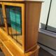 Small high sideboard - sideboard - wood - glass - vintage