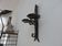 Series of 3 brutalist double wall candle holders in wrought iron beaten 40 years 50