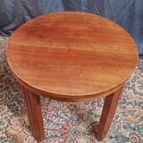 Guéridon table d'appoint Art Déco en noyer massif